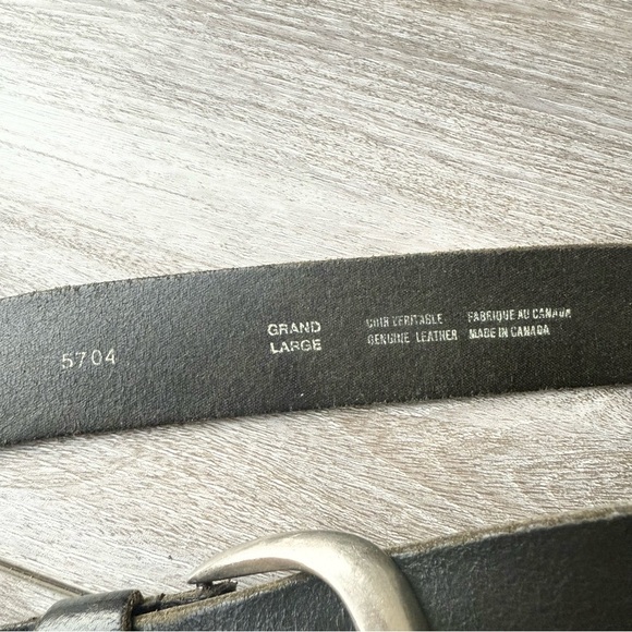 Vintage Black Premium Leather Belt Made in Canada - Picture 7 of 14